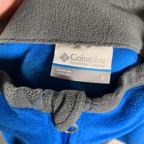 Columbia Pullover Mens Large Blue Fleece 1/4 Zip Long Sleeve Thermal Hiking - Picture 7 of 9